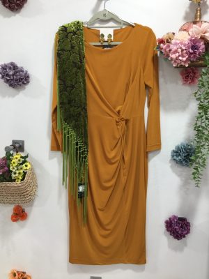 Vestido Nudo - Mostaza -TALLA S (Ref:30706)