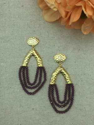 Pendiente Rania oro turco- Burgundy (Ref:34702)