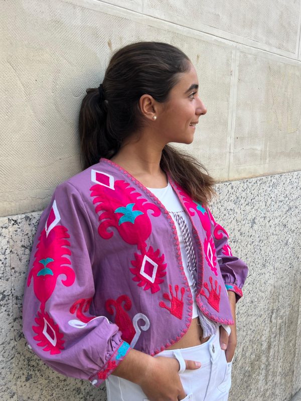 Chaqueta bordada – Malva (Ref:42891)