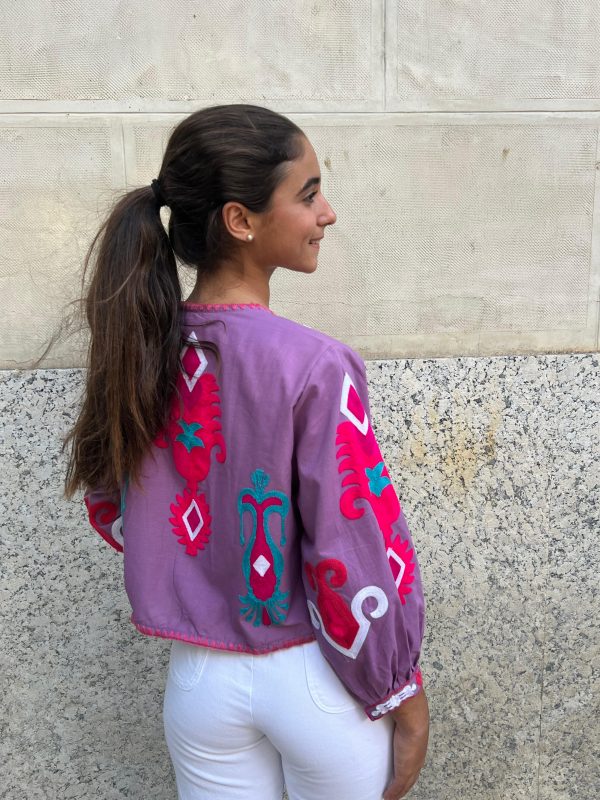 Chaqueta bordada – Malva (Ref:42891) - Imagen 2