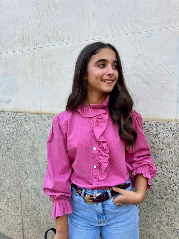 Blusa volante ribete rosa (Ref:34532) - Imagen 3