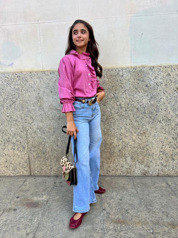 Blusa volante ribete rosa (Ref:34532) - Imagen 2