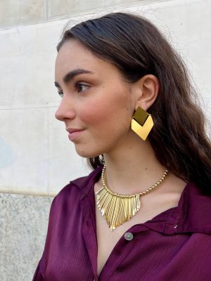 Pendiente rombo-brass (Ref:34760)