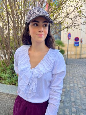 Camiseta algodón volantes - blanca (Ref:42950)