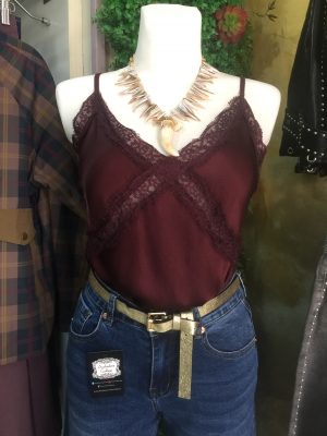 Top Lencero puntilla – Burdeos (Ref:33987)