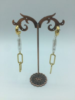 Pendiente Belir perla/cadena - acero (Ref:34791)