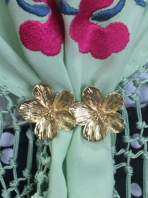 Broche mantoncillo doble flor (Ref:34497)