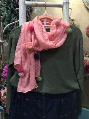 Pañuelo Pompones - Salmón (Ref:9724)