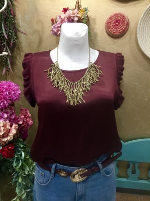 Top sin manga ribete -  Burgundy (Ref:42811)