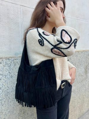 Bolso ante flecos - Negro (Ref:43068)