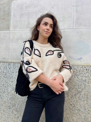 Jersey hojas lentejuelas Elli White (Ref:34729)