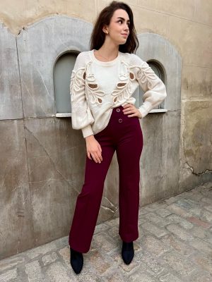 Pantalón punto - Vino (Ref:42960)