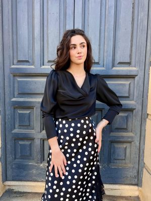 Blusa abullonada Elli White - Negro (Ref:34726)