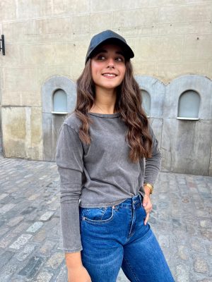 Camiseta Basic corta - Gris Lavado(Ref:34236)