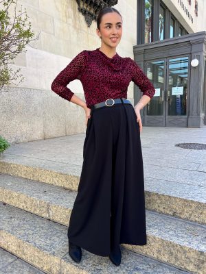 Pantalón Pinzas + Cinturón - Negro (Ref:43128)