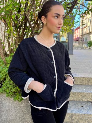 Chaqueta Garbo pana - negro (Ref:43134)