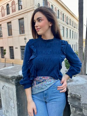 Blusa micro-pana Classic - Blue (Ref:43167)