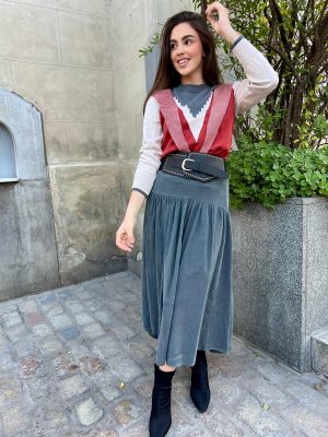 Falda micro-pana - Gris (Ref:43156)