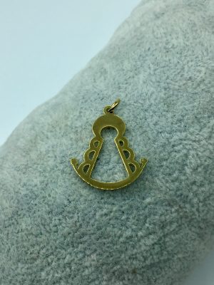 Medalla silueta Virgen del Rocío 2cm - acero (Ref:43309)