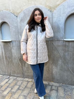 Plumífero acolchado corte evasé capucha - Burdeos (Ref:43240)