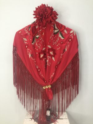 Mantoncillo Nacional adulto - Triple Flor rojo (Ref:43012)