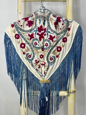 Mantoncillo Nacional adulto – Berenjena bordado verde (Ref:43343)