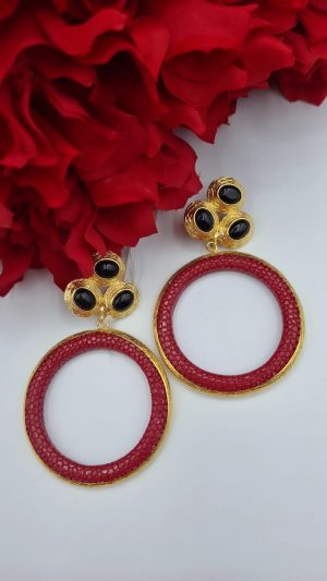 Pendiente Turco rojo – onix (Ref:35037)