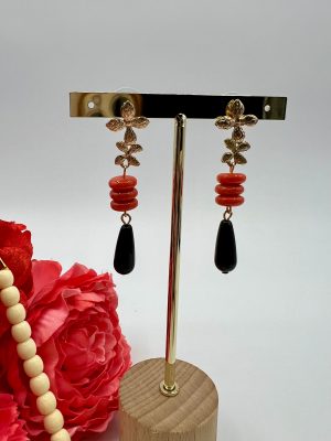 Pendiente coral discos (Ref:43389)