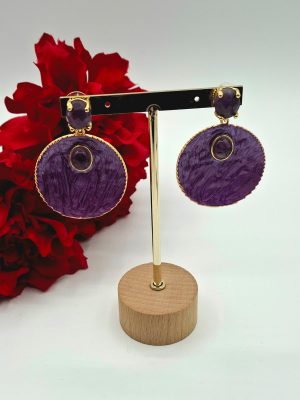 Pendiente esmaltado Turco - Amatista (Ref:34654)