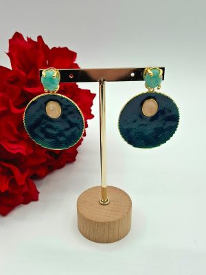 Pendiente esmaltado Turco - Aguamarina (Ref:34654)