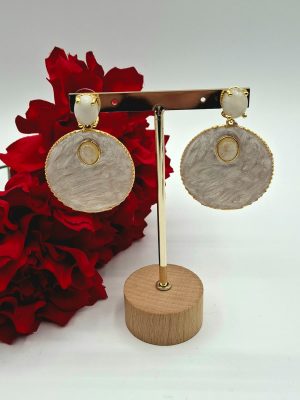 Pendiente esmaltado Turco - Luna (Ref:34654)