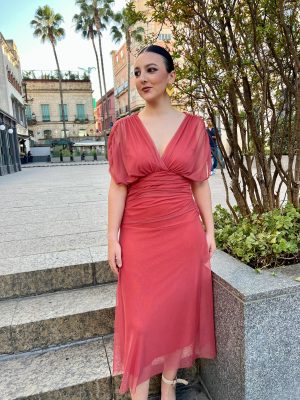 Vestido Tull - Coral (Ref:43633)