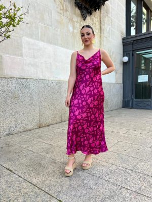 Vestido satinado estampado (Ref:43646)