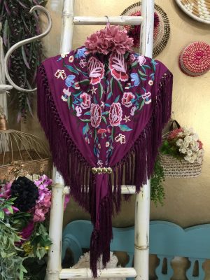 Mantoncillo bordado - Berenjena (Ref:43756)