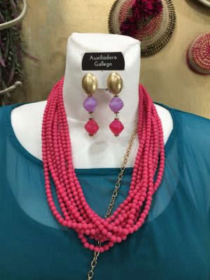 Collar bolas - Fucsia (Ref:32387)