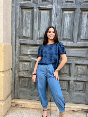 Pantalón fluido vaquero - Petite (Ref:43589)