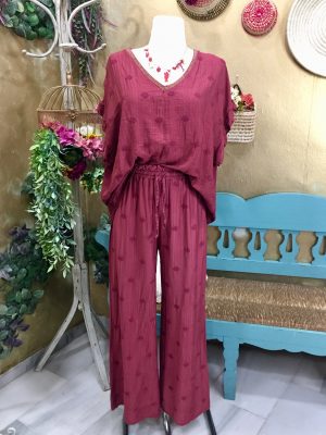 Blusa bordada - Vino (Ref:44001)