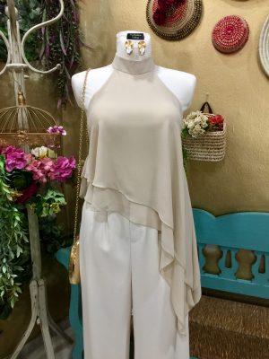 Top Halter asimétrico - beige (Ref:44055)