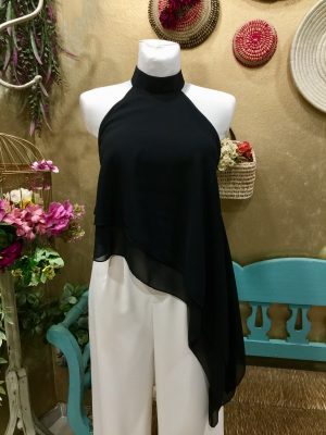 Top Halter asimétrico – Negro (Ref:44055)