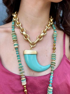 Collar Cuerno - Turquesa (Ref:43980)