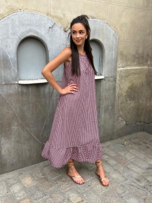 Vestido Vichy - Vino (Ref:44277)