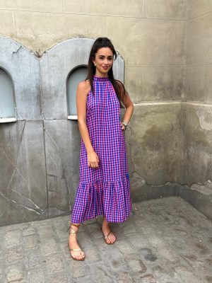 Vestido Halter Vichy - Rosa (Ref:44273)