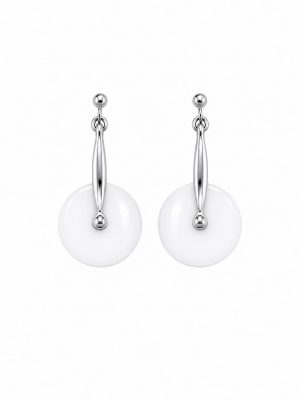Pendiente plata 925 - Cuarzo Blanco (Ref:44324)