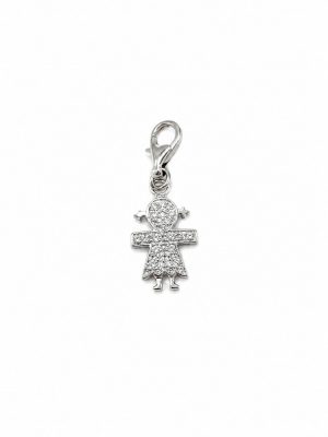 Charm niña silueta circonitas mosquetón plata de lay 925 (Ref:44265)