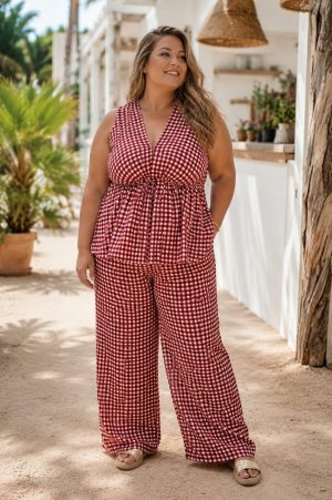 Dos piezas Vichy Curvy - Burdeos (Ref:44280)