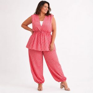 Dos piezas Vichy Curvy – Rojo/Blanco (Ref:44280)