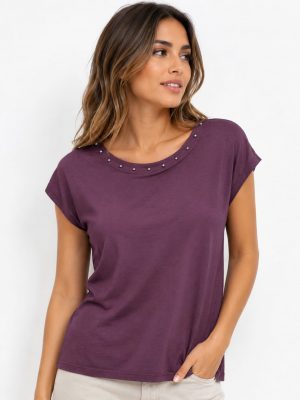 Camiseta Tachas - Berenjena (Ref:43992)