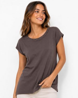 Camiseta Tachas - Chocolate (Ref:43992)